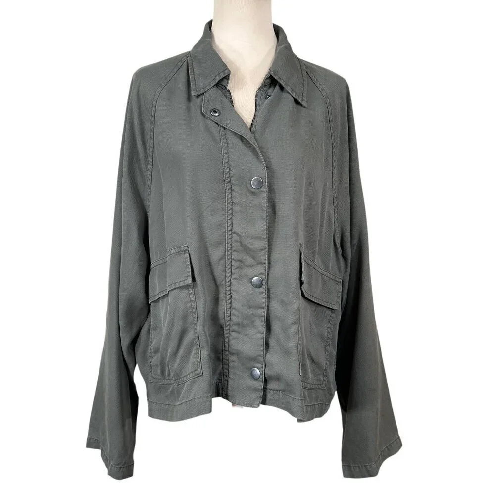 OAT New York NWT Olive Green Raglan Patch Pocket Jacket Size XL - Picture 2 of 14